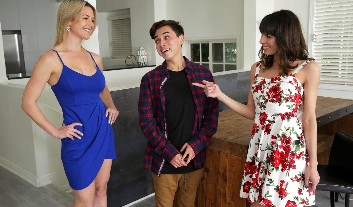 Stepson fucks two older stepmothers who are burning with a wild desire to have sex