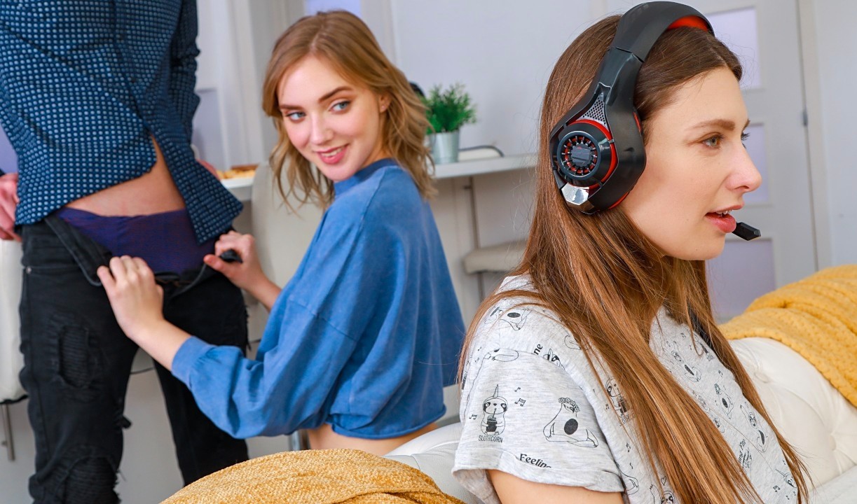 Hot Ukrainian cutie beat her sister's boyfriend and had hot sex with him while her sister wasn't looking